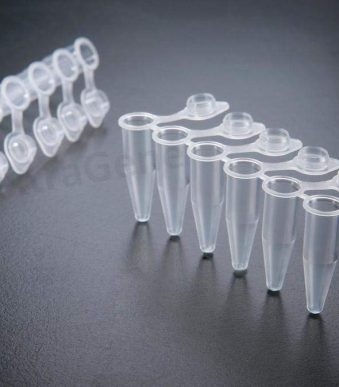 0.2 ml thin wall 8-strip PCR Tubes, individual shielded caps1